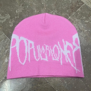 Recién llegado, gorro de punto Jacquard con logotipo personalizado Y2K, gótico, estampado completo, gorros de calavera de invierno sin doblar los puños, MOQ bajo para viajeros - Product Image 3