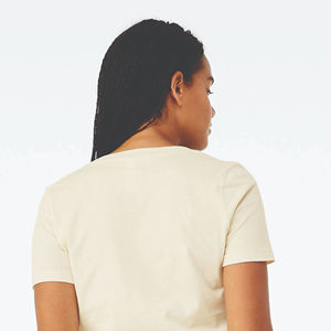 เสื้อยืดคอวีแขนสั้นผ้าแคนวาสสี100% ระบายอากาศได้ดีแห้งเร็วผ้าแคนวาสแขนสั้นพิมพ์ลายโลโก้ตามสั่ง - Product Image 6