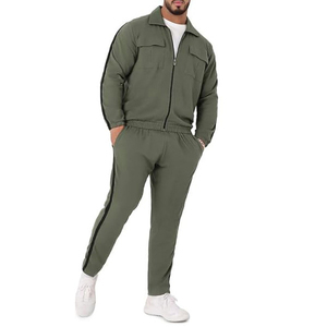Conjunto Deportivo Cargo para Hombre, Chaqueta Utilitaria, Ropa Deportiva, Bolsillos Tácticos, Pantalones Jogger Ajustados, Algodón/Poliéster, Traje Casual de 2 Piezas - Product Image 1