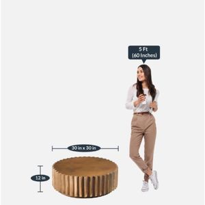 Table basse moderne en bois avec finition bronze pour salon - Product Image 2