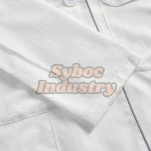 Blouse de laboratoire dentaire blanche pour femmes blouse de laboratoire de docteur en coton respirant de style à manches longues pour femme - Product Image 5