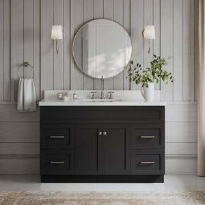 Modern 60-72 Inch Indoor Wood Double Basin Vanity with Hardwood Frame Customizable Bathroom <b>Furniture</b> <b>Kitchen</b> Cabinets - Product Image 5