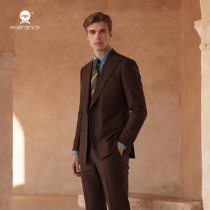 Veste de <span class=keywords><strong>Costume</strong></span> Formel Homme Everance <span class=keywords><strong>Marron</strong></span> <span class=keywords><strong>Foncé</strong></span> à Revers Pointus et Simple Boutonnage (2 Boutons) – Idéale pour un Style Décontracté ou Habillé - Product Image 3