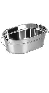 อ่างปาร์ตี้โลหะขนาดใหญ่พร้อมที่จับด้านข้างเหมาะสำหรับเก็บน้ำแข็งกลางแจ้งและเครื่องดื่มเย็นๆในงานกิจกรรม - Product Image 3