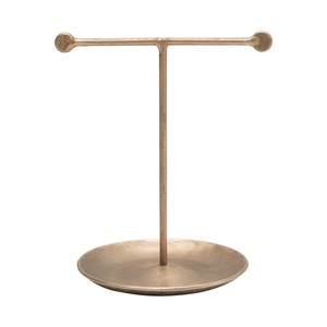 Nuevo soporte de joyería de metal de moda con acabado dorado para exhibir pendientes, brazaletes y collares con estilo y facilidad - Product Image 1