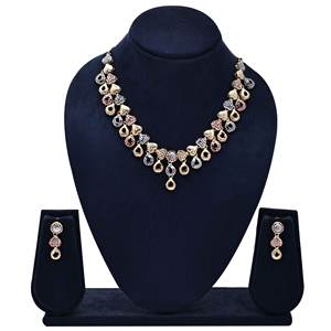 ชุดสร้อยคอรูปตัว3โทนสีทองขายส่งชุดเครื่องประดับไก่งวง3โทนทันสมัยเครื่องประดับแฟชั่นเครื่องประดับทองเหลืองสี Tir - Product Image 1