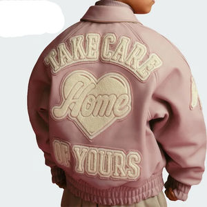 Blouson universitaire unisexe en toile brodé personnalisé à motif de dessin animé, à capuche, matelassé, coupe-vent, hiver, design lettres universitaires - Product Image 5