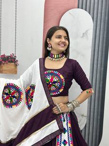Lehenga choli ฝ้ายบริสุทธิ์พิเศษพิเศษ6เมตรผ้าคอตตอน - Product Image 2