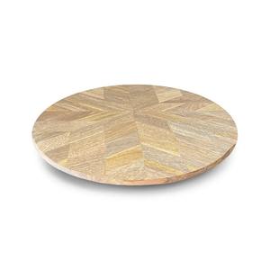 Plateau tournant en bois d'acacia Lazy Susan pour table à manger, plateau rond en bois pour servir du vin, du fromage - Product Image 2
