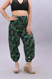 Pantalon large décontracté taille haute pour femmes 100% coton imprimé pantalon de pyjama été grande taille taille haute pantalon imprimé décontracté pour femmes - Product Image 6