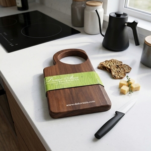 Planche à découper en teck sur mesure, plateau de service écologique, épaisseur 1,5 cm, Dekor Asia, pour la cuisine, différentes formes - Product Image 5