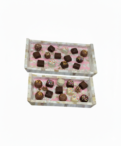 Soporte de exhibición de madera de alta calidad con bandeja de acrílico de perla elegante de pie alto para pastel, merienda, fruta para fiestas de boda - Product Image 1