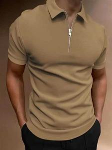 OEM Plus Size High End Luxury Plain Oversized Casual Egipcio 100% Algodón Piqué Tela Polo Camisetas para hombres - Product Image 3