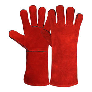 Guantes de soldadura de cuero de vaca de alta calidad, resistentes a la abrasión, protección de manos, guantes de construcción para barbacoa - Product Image 1