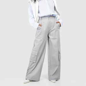 Venta al por mayor de ropa informal de cintura alta pantalones Cargo para damas nueva llegada uso al aire libre mujeres pantalones Cargo con su logotipo - Product Image 4