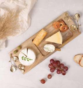 Venta caliente de lujo y moderno Navidad decorativa bandeja de madera para servir con mango diseño rectangular para la decoración del hogar y la cocina - Product Image 5