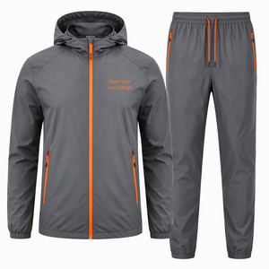 Ensemble de survêtement coupe-vent personnalisable pour hommes, imperméable, pour sports de plein air, fournisseur OEM ODM de vêtements de sport en gros - Product Image 2