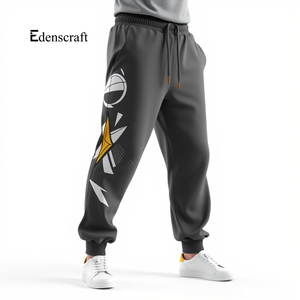 Pantalon de jogging imprimé pour homme, poids moyen, confortable, coupe mi-évasée, tissu polaire épais, écologique, séchage rapide, décontracté, pour la salle de sport - Product Image 3