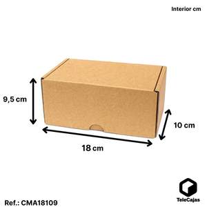 Caja Postal de 18x10x9,4 cm, Cartón Kraft Marrón Rígido con Tapa Resistente, Envío Postal, Hecha de Materiales Reciclados UV - Product Image 2