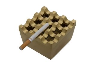 Cenicero de aluminio para cigarros, proveedor mayorista, fabricante de 9 rejillas, a prueba de viento, latón de mesa, acabado mate cepillado - Product Image 2