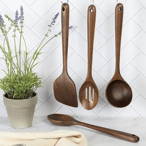 Outils culinaires pour la cuisine meilleur ensemble de cuillères en bois spatule et cuillères en bois écologiques pour la cuisine quotidienne - Product Image 3