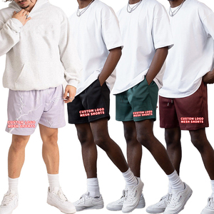 กางเกงขาสั้นผู้ชายแบบลำลองสไตล์วินเทจ ผ้าตาข่าย ระบายอากาศได้ดี เป็นมิตรกับสิ่งแวดล้อม ผลิตจากโพลีเอสเตอร์ มีเชือกผูกเอว กระเป๋าซิปแบบสั่งทำพิเศษ ไซส์ใหญ่ - Product Image 2