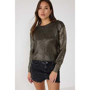 Cárdigan de Punto con Detalles Metálicos para Mujer, Transpirable, Corte Holgado, Suéter de Invierno, Cuello de Lazo Moderno, Estilo Casual - Product Image 2