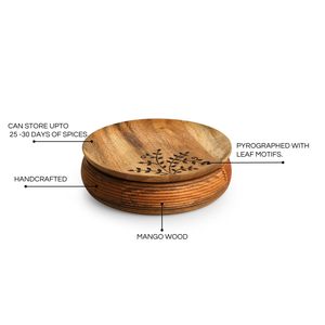 Boîte à épices en bois abordable avec plusieurs compartiments pour les besoins de la cuisine à domicile, bois naturel, masala dabba avec compartiments - Product Image 6