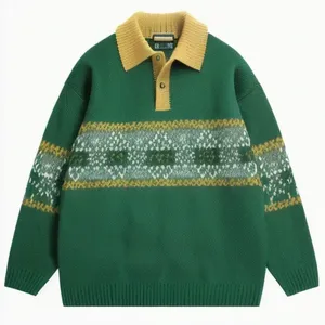 Premium Wool-Blend Winter Men's Anti-Wrinkle <b>Cable</b>-<b>Knit</b> Crew Neck <b>Sweater</b> Luxury Regular Sleeve Full-Length - Product Image 1