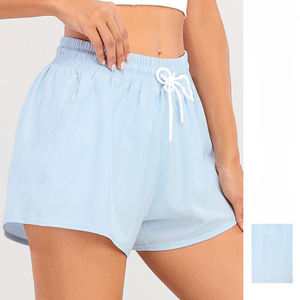 Short de course léger 2 en 1 pour femme, short de sport d'entraînement à séchage rapide avec poche et cordon de serrage, vente en gros - Product Image 3