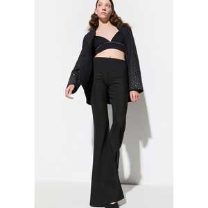 Pantalones Casuales Estilo Español con Corte Acampanado, 100% Poliéster - Product Image 4