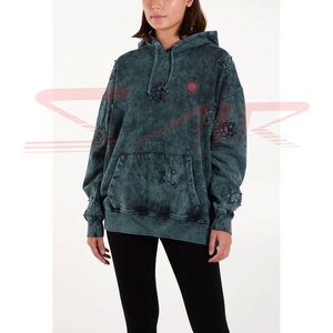 Sweat à capuche vintage en molleton 100 % coton délavé à l'acide, personnalisable, motif uni, coupe-vent, imperméable, streetwear, du fabricant OEM - Product Image 5