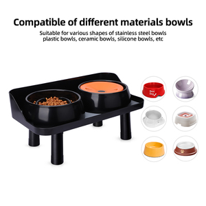 Estação de Alimentação para Cães em Plástico Durável, Conjunto de Tigelas Duplas com Suporte Ajustável em 3 Alturas, Tigela Elevada para Cães - Product Image 2