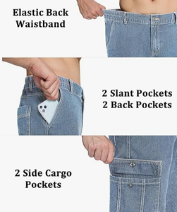 Pantalon cargo d'hiver pour femme, taille haute, coupe décontractée, 100% coton, respirant, 6 poches, jambe droite, pantalon de travail utilitaire - Product Image 3