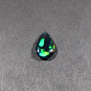 Natural Black Multi Fire <b>Opal</b> 16x10mm Pear Cabochon 3.35 Cts Loose Gemstone for Jewelry Making - Product Image 6