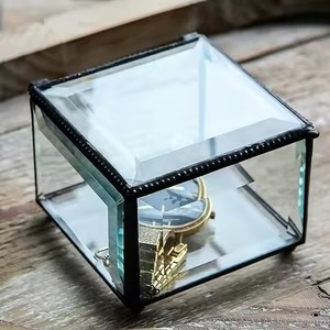 กล่องแก้วใสสีดำสำเร็จรูปสีดำสำหรับตกแต่งบ้านเครื่องประดับกล่องแก้ว - Product Image 1