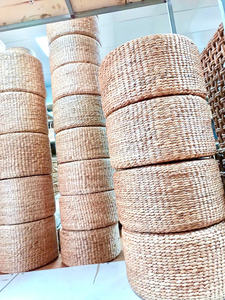 Cojín Otomano de Jacinto de Agua, Taburete de Jacinto Trenzado a Mano con Logotipo Personalizado - Product Image 3