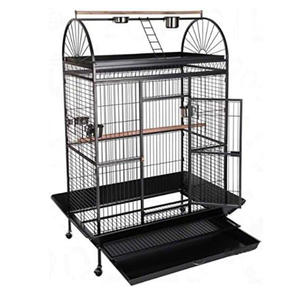 Büyük Metal ferforje 178cm üst çatı oyna papağan Aviary kuş üreme kafesi uçuş hayvanlar evi levrek merdiven ve tekerlekler ile - Product Image 1