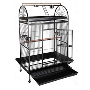 Large 61-inch Playtop Bird Cage With Rolling Stand – Metal Parrot Cage For Conures, Parakeets, Cockatiels (1" Bar Spacing)