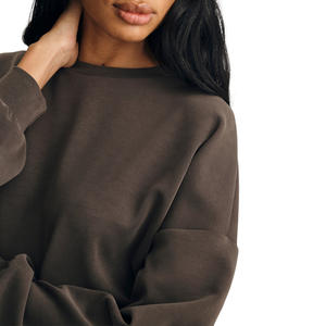 เสื้อฮู้ดดี้ผู้หญิง คอกลม ทรงโอเวอร์ไซส์ ผ้าโพลีเอสเตอร์ 100% ระบายอากาศได้ดี ผ้าถัก สไตล์ลำลอง พิมพ์ลาย สำหรับฤดูใบไม้ร่วง ไซส์พลัส รับสกรีนโลโก้ แขนเสื้อแบบแร็กแลน - Product Image 2