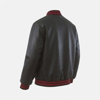 Veste de baseball en cuir PU style streetwear avec broderie personnalisée, veste universitaire, veste de baseball en laine contrastée