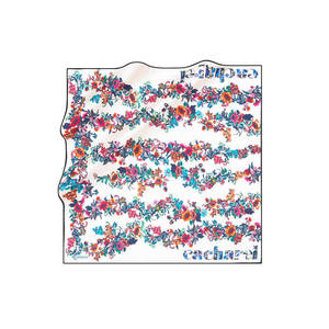 Écharpe carrée en twill de soie blanche à motifs floraux - Product Image 1