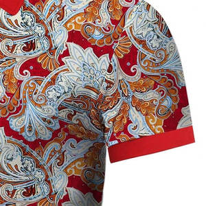 Camiseta Deportiva para Hombre |   Estampado Digital Paisley Imperial Rojo Dorado |   Camiseta Deportiva de Lujo Transpirable que Absorbe la Humedad Personalizada - Product Image 5