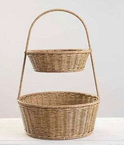 Wholesale Woven Plastic Rattan <b>Hanging</b> <b>Basket</b> for Sundries Fruit <b>Storage</b> First Aid Box Food Refrigerator Use Bulk Packed - Product Image 2