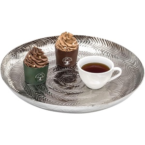 Elegant <b>Black</b> Metal Serving <b>Tray</b> Durable and Stylish for Serving Drinks Snacks or Decorative Purposes - Product Image 2