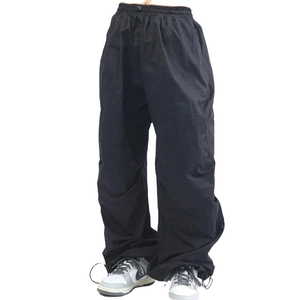 OEM Pantalon de survêtement à bouton personnalisé pantalon pour hommes, pantalon coupe-vent en nylon à rayures lavées pour hommes pantalon de survêtement évasé pour hommes - Product Image 1