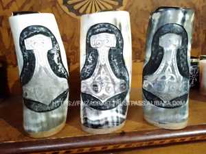 Cuerno de buey de búfalo pulido Tazas para beber cerveza Impermeable Año Nuevo y decoración navideña Precio de fábrica - Product Image 4