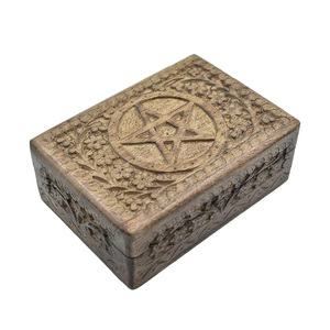 Boîte en bois brûlée de qualité Offre Spéciale pour bijoux étoile motif sculpté boîte à souvenirs en bois de manguier utilisation polyvalente approvisionnement d'usine - Product Image 1