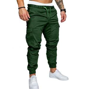 Pantalon cargo multi-poches de haute qualité, pantalon et pantalon cargo pour homme, taille élastique personnalisée, couleur unie, cordon élastique, pantalon décontracté - Product Image 2