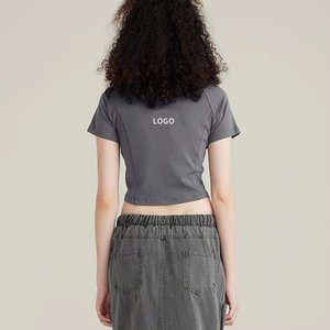 Nuevo estilo del fabricante, recortado para mujer, para polos, transpirable, diseño único, todos los tamaños, colores, informal, patrón sólido, bueno - Product Image 4